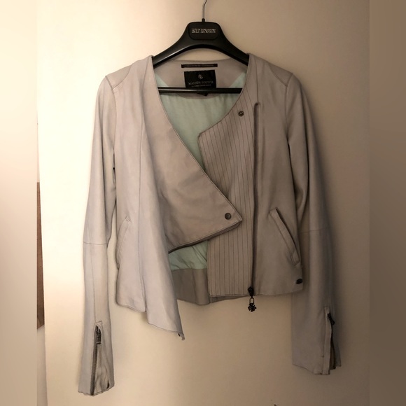 Maison Scotch mint leather jacket - Picture 3 of 16